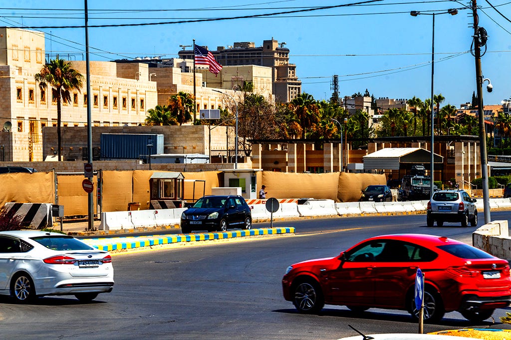 Stars and Stripes Behind Concrete