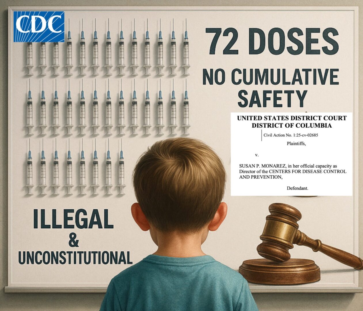 CDC Sued for Pushing Illegal 72-Dose Childhood Vaccine Schedule