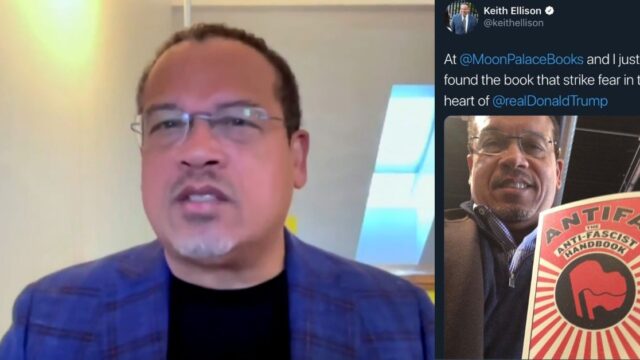 Extremist Minnesota AG Keith Ellison Poses With Antifa Handbook, While Claiming It Doesn’t Exist as an Organization
